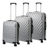 Pierre Cardin MED12 ezüst abs 3 db-os bőrönd szett 58, 68, 78 cm