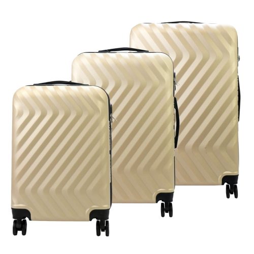 Pierre Cardin MED12 bézs abs 3 db-os bőrönd szett 58, 68, 78 cm