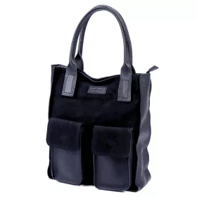   Angelo 01-001-2 navy kék női bőr kézitáska, válltáska 30 x 40 x 14 cm