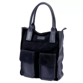   Angelo 01-001-2 navy kék női bőr kézitáska, válltáska 30 x 40 x 14 cm