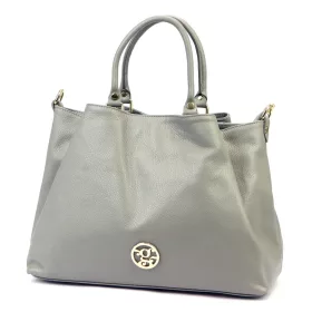   Gregorio 1743 szürke női bőr kézitáska, válltáska, oldaltáska 38 x 27 x 18 cm