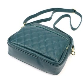   Luka 24-042-01 türkiz női bőr válltáska, oldaltáska 21 x 17 x 9 cm