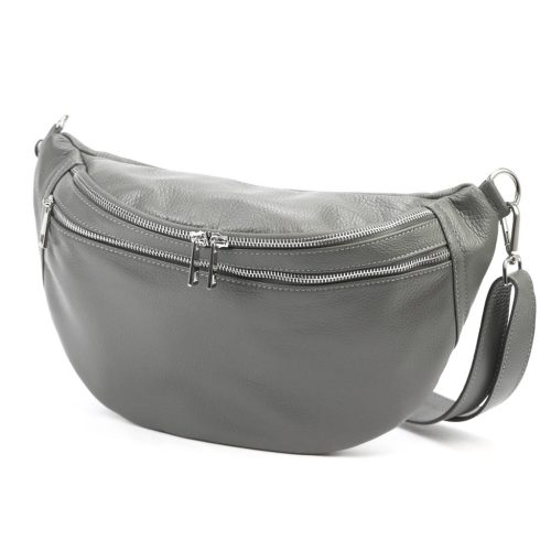 Luka 24-017 szürke női bőr övtáska, crossbody 37 x 22 x 11 cm 