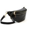 Luka 24-017 M  fekete női bőr oldaltáska, crossbody, övtáska 33 x 15 x 9 cm