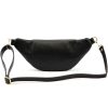 Luka 24-017 M  fekete női bőr oldaltáska, crossbody, övtáska 33 x 15 x 9 cm