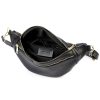 Luka 24-017 M  fekete női bőr oldaltáska, crossbody, övtáska 33 x 15 x 9 cm