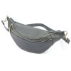 Luka 24-017 M  szürke női bőr oldaltáska, crossbody, övtáska 33 x 15 x 9 cm