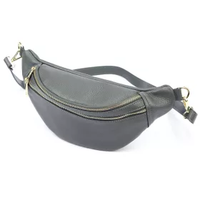   Luka 24-017 M  szürke női bőr oldaltáska, crossbody, övtáska 33 x 15 x 9 cm