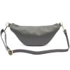 Luka 24-017 M  szürke női bőr oldaltáska, crossbody, övtáska 33 x 15 x 9 cm