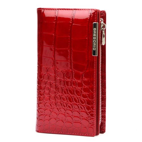 Gregorio BC-124 piros női marhabőr pénztárca 10 x 19.5 x 3.5 cm