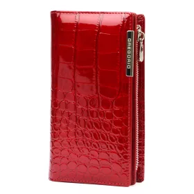  Gregorio BC-124 piros női marhabőr pénztárca 10 x 19.5 x 3.5 cm