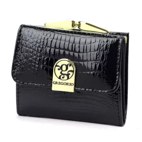   Gregorio GF126 fekete női bőr pénztárca 10 x 8.5 x 3.5 cm