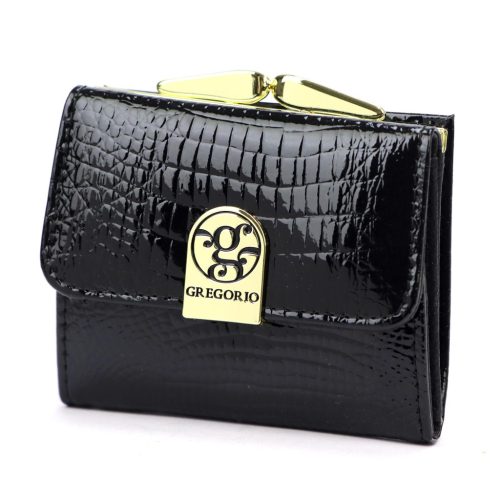 Gregorio GF126 fekete női bőr pénztárca 10 x 8.5 x 3.5 cm