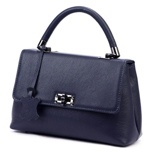 Luka 24-041 navy női bőr kézitáska, válltáska, oldaltáska 31 x 20 x 13 cm