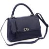 Luka 24-041 navy női bőr kézitáska, válltáska, oldaltáska 31 x 20 x 13 cm