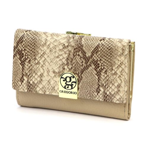 Gregorio SMC-117 bézs női bőr pénztárca 16,5 × 9,5 cm