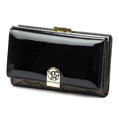 Gregorio SLM-108 fekete női bőr pénztárca 14.5 x 9 x 3.5 cm