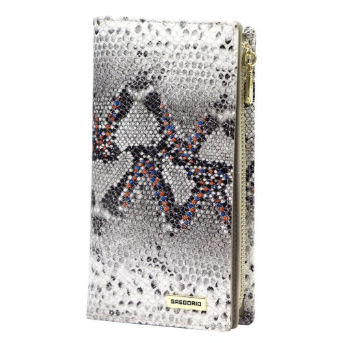 Gregorio SN-124 szürke női bőr pénztárca 10 × 19,5 × 4 cm