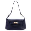Luka 24-044 navy női bőr kézitáska, válltáska 30 x 15 x 9 cm