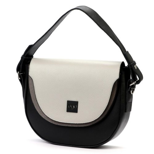 EGO ES728CR 160024JZ fekete-bézs női bőr kézitáska 28 x 23 x 9 cm 
