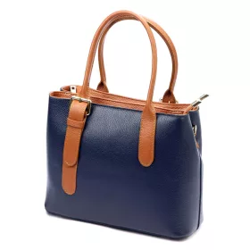   Luka DOLLARO navy kék női bőr kézitáska, válltáska, oldaltáska 31 x 25 x 12 cm