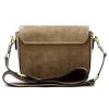Luka taupe velúr női bőr válltáska, crossbody 24 x 17 x 9 cm