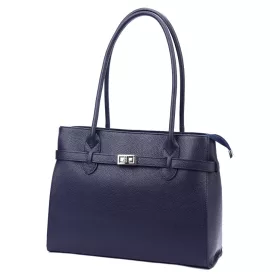   JUICE navy női bőr kézitáska, válltáska 35 x 27 x 16 cm
