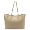 JUICE taupe női bőr kézitáska, válltáska, shopper 45 x 29 x 15 cm