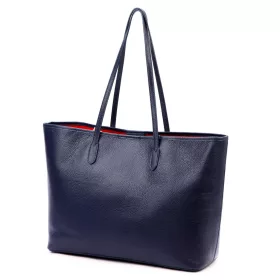   JUICE navy kék női bőr kézitáska, válltáska, shopper 45 x 29 x 15 cm