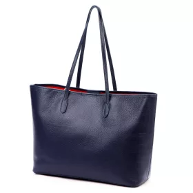   JUICE navy kék női bőr kézitáska, válltáska, shopper 45 x 29 x 15 cm