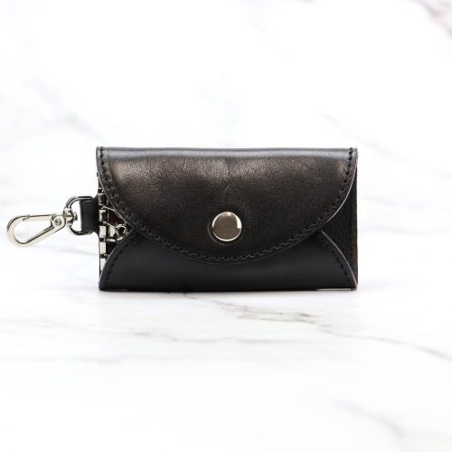 Florence ITK-01 fekete bőr unisex kulcstartó 9 x 6 x 1.5 cm