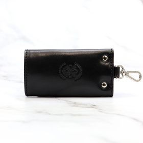   Florence ITK-01 fekete bőr unisex kulcstartó 9 x 6 x 1.5 cm