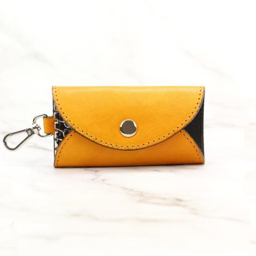 Florence ITK-01 sárga bőr unisex kulcstartó 9 x 6 x 1.5 cm