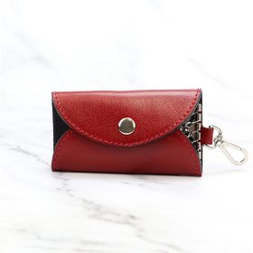 Florence ITK-01 piros női bőr kulcstartó 9 x 6 x 1.5 cm