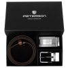 Peterson PTN KL-B007-S001 BLACK-BROWN férfi marhabőr ajándék szett