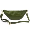 Luka 24-017-01 zöld női bőr övtáska, crossbody 37 x 22 x 11 cm