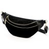 Luka 24-017-01 fekete női bőr övtáska, crossbody 37 x 22 x 11 cm