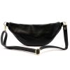 Luka 24-017-01 fekete női bőr övtáska, crossbody 37 x 22 x 11 cm