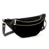 Luka 24-017-01 fekete női bőr övtáska, crossbody 37 x 22 x 11 cm