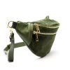 Luka 24-017-01 M zöld női bőr crossbody, övtáska 33 x 15 x 9 cm