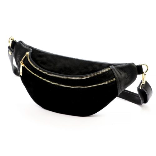 Luka 24-017-01 M fekete női bőr crossbody, övtáska 33 x 15 x 9 cm
