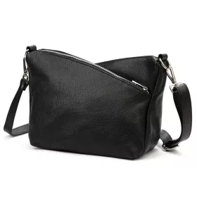   Luka 24-051 DOLLARO fekete női bőr válltáska, oldaltáska 32 x 22 x 14 cm