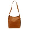 Luka DOLLARO cognac barna női bőr válltáska, oldaltáska 26 x 28 x 14 cm