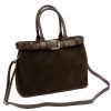 Luka 24-053 barna olasz női bőr kézitáska 34 x 23 x 14 cm