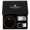 Peterson PTN KL-B007-S001 BLACK-BROWN férfi marhabőr ajándék szett 135 cm