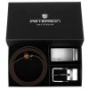 Peterson PTN KL-B005-S001 BLACK-BROWN férfi marhabőr ajándék szett
