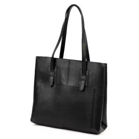   Luka DOLLARO fekete női bőr kézitáska, válltáska 36 x 34 x 13 cm