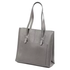   Luka DOLLARO szürke női bőr kézitáska, válltáska 36 x 34 x 13 cm
