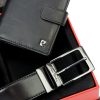 Pierre Cardin ZG-3-326A-FWJ fekete férfi bőr pénztárca-öv ajándék szett 120 cm