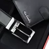 Pierre Cardin ZG-1-326A-FWJ férfi fekete valódi bőr pénztárca és öv ajándék szett 130 cm